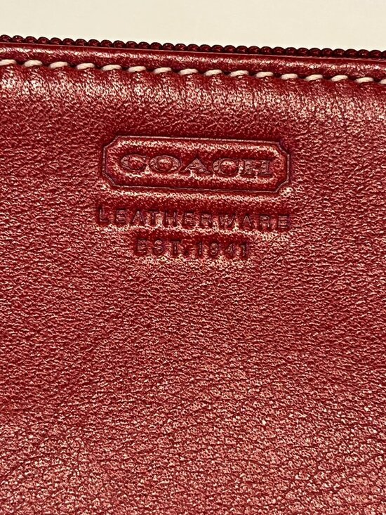 Coach Handbags - Vintage Coach Wristlet in a Gorgeous Deep Red Color